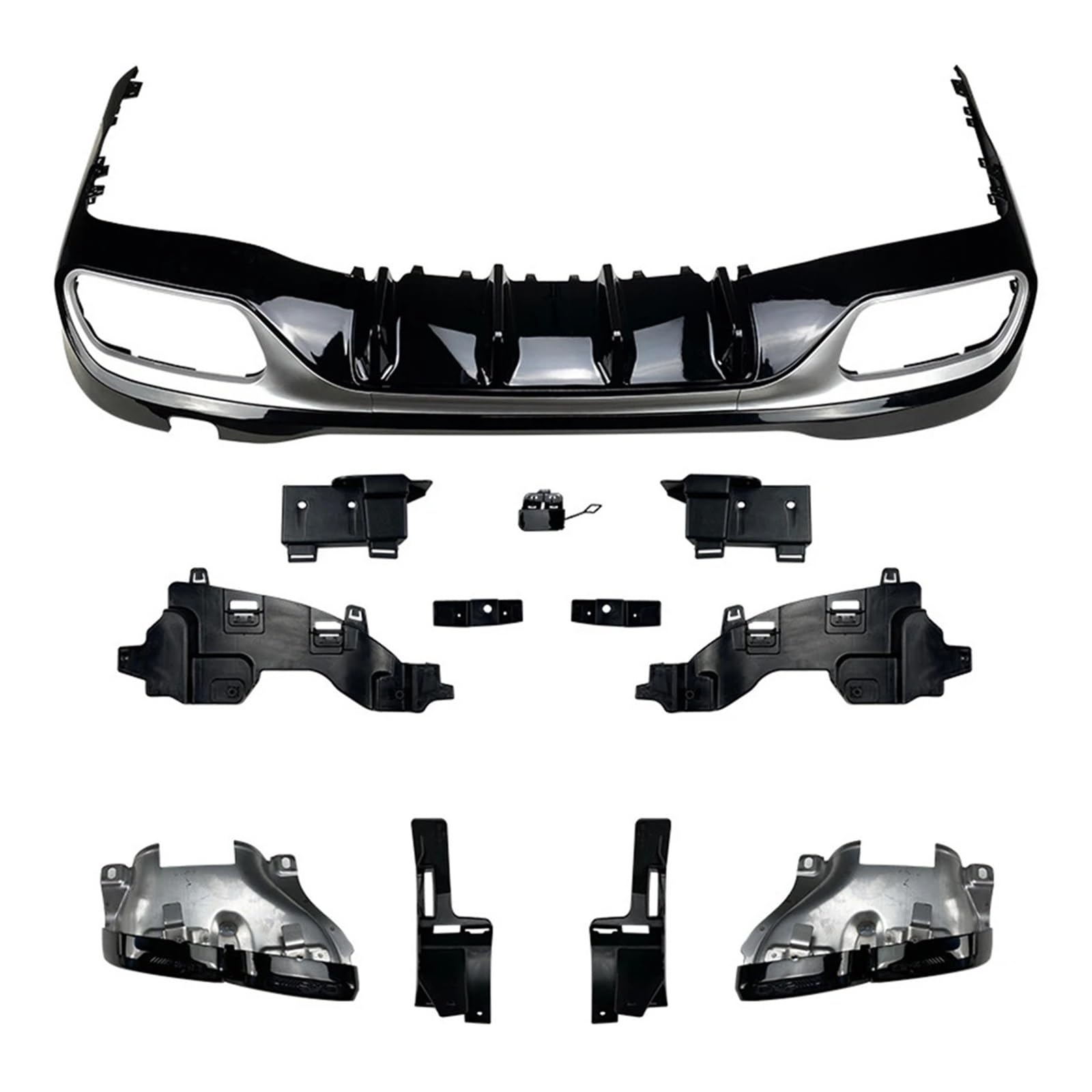 DACOLWZING Heckstoßstangen-Diffusorlippe, Heckkehle, Außen-Umbauteil, kompatibel mit Mercedes-Benz C-Klasse W206 C300 C43 C63 C200 C260 AMG 2022+(Silver) von DACOLWZING