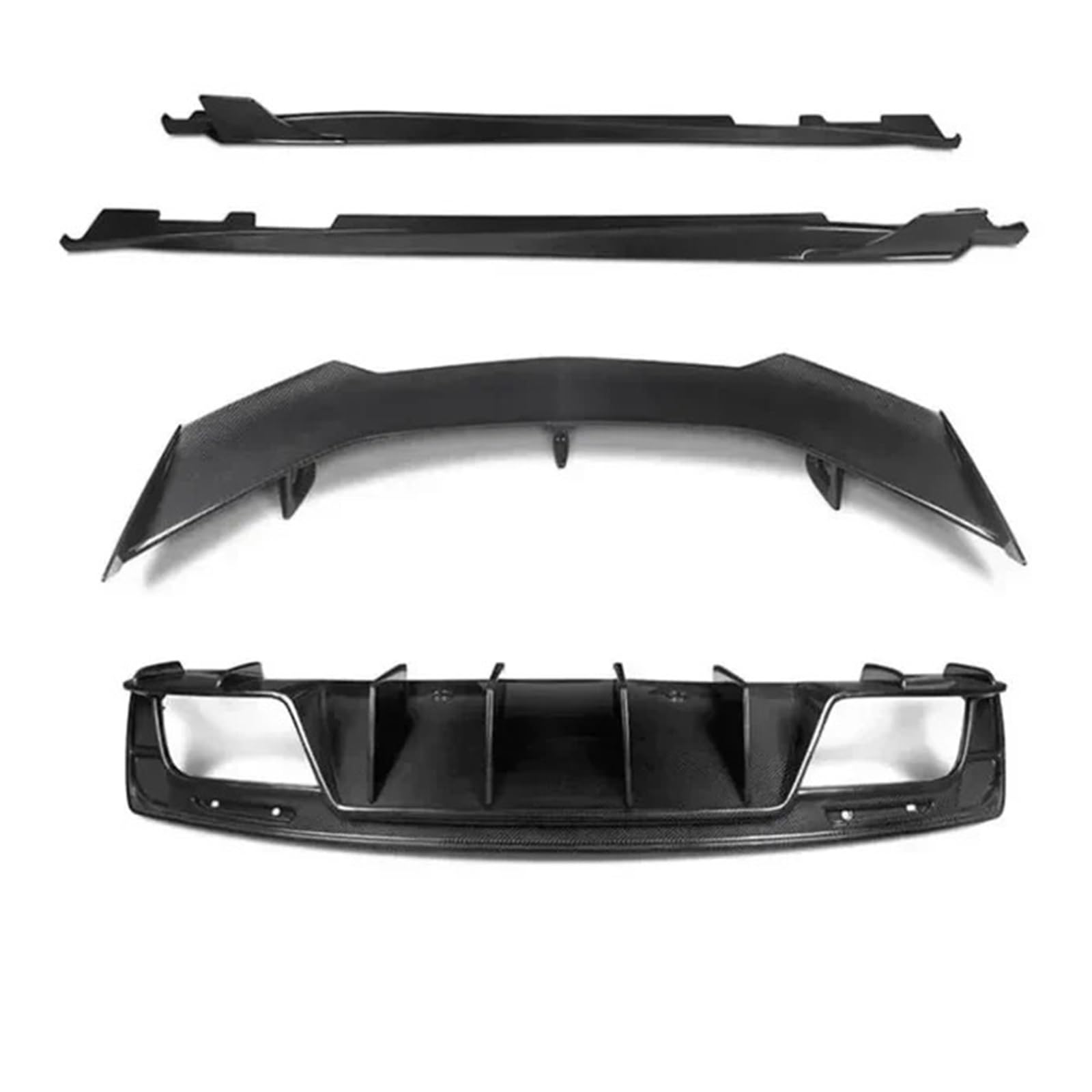 DACOLWZING Kompatibel mit Camaro 2017–2020, echte Kohlefaser, Heckstoßstange, Diffusor, Kofferraumspoiler, Seitenschweller, Bodykit(ALL SET) von DACOLWZING