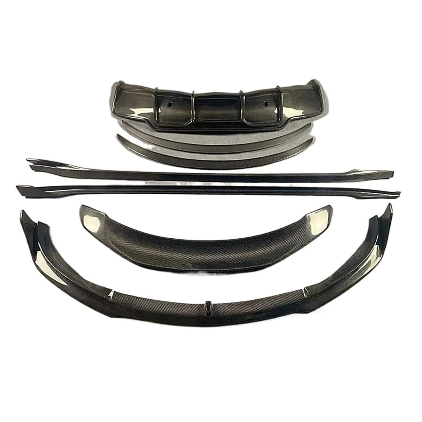 DACOLWZING Spoiler Frontlippe Splitter Heckspoilerlippe Diffusor Seitenschweller Schutz Kompatibel for Tesla -Modell 3 2018-2022 Echtkohlefaser(All of the) von DACOLWZING