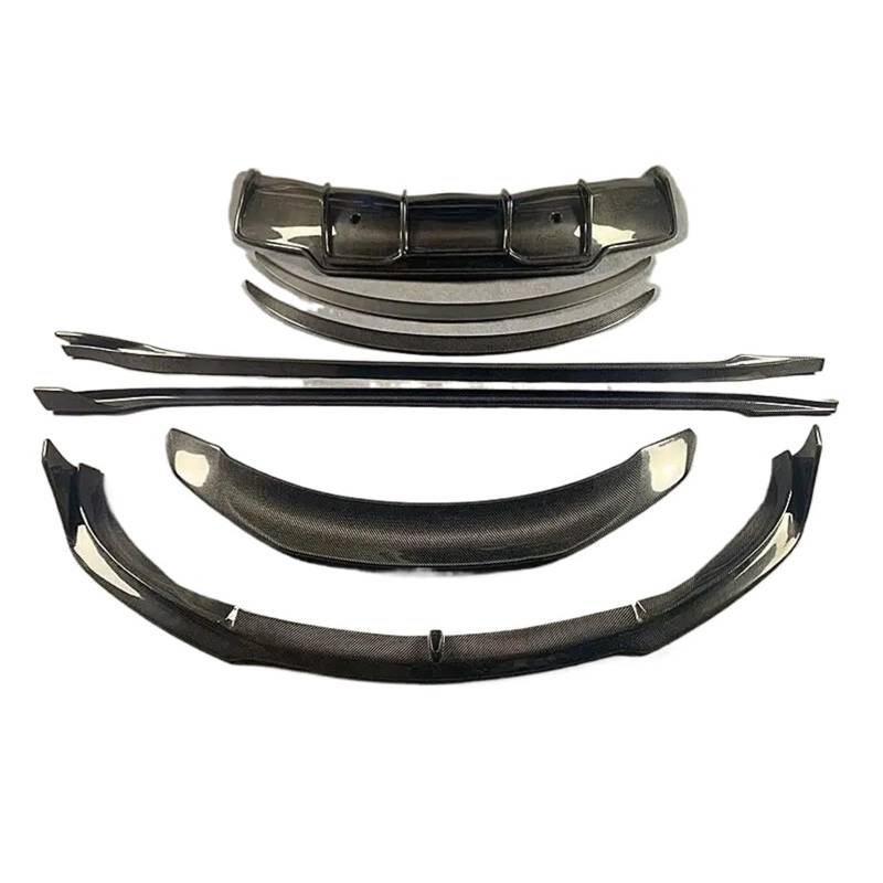 DACOLWZING Spoiler Frontlippe Splitter Heckspoilerlippe Diffusor Seitenschweller Schutz Kompatibel for Tesla -Modell 3 2018-2022 Echtkohlefaser(All of the) von DACOLWZING