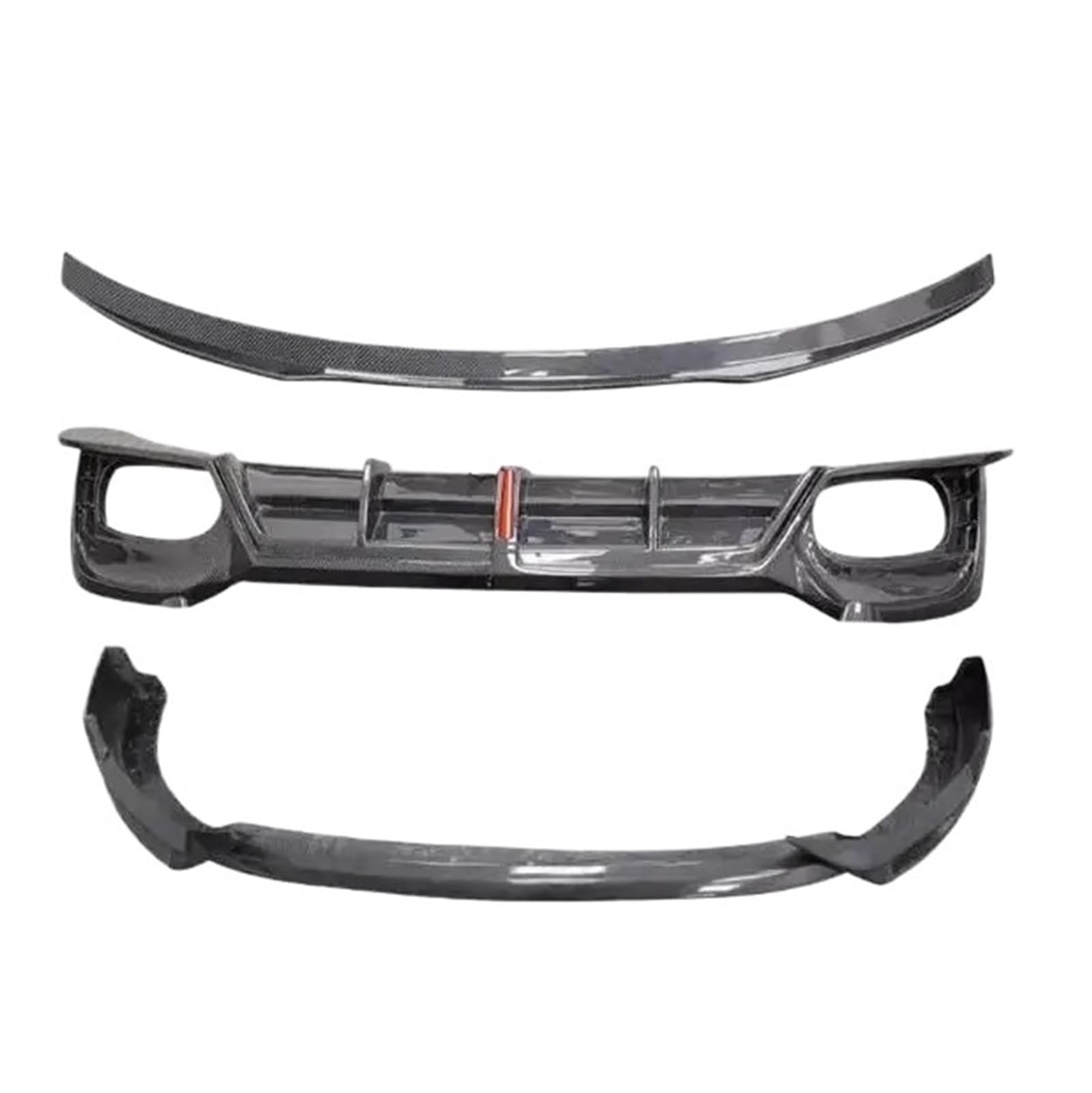 DACOLWZING Stoßstange Vorne Lippe Hinten Stamm Diffusor Dach Spoiler Kompatibel for Audi Q3 2019 2020 2021 2022 2023 2024 Real Carbon Fiber volle Körper Kit(Body Kit B) von DACOLWZING