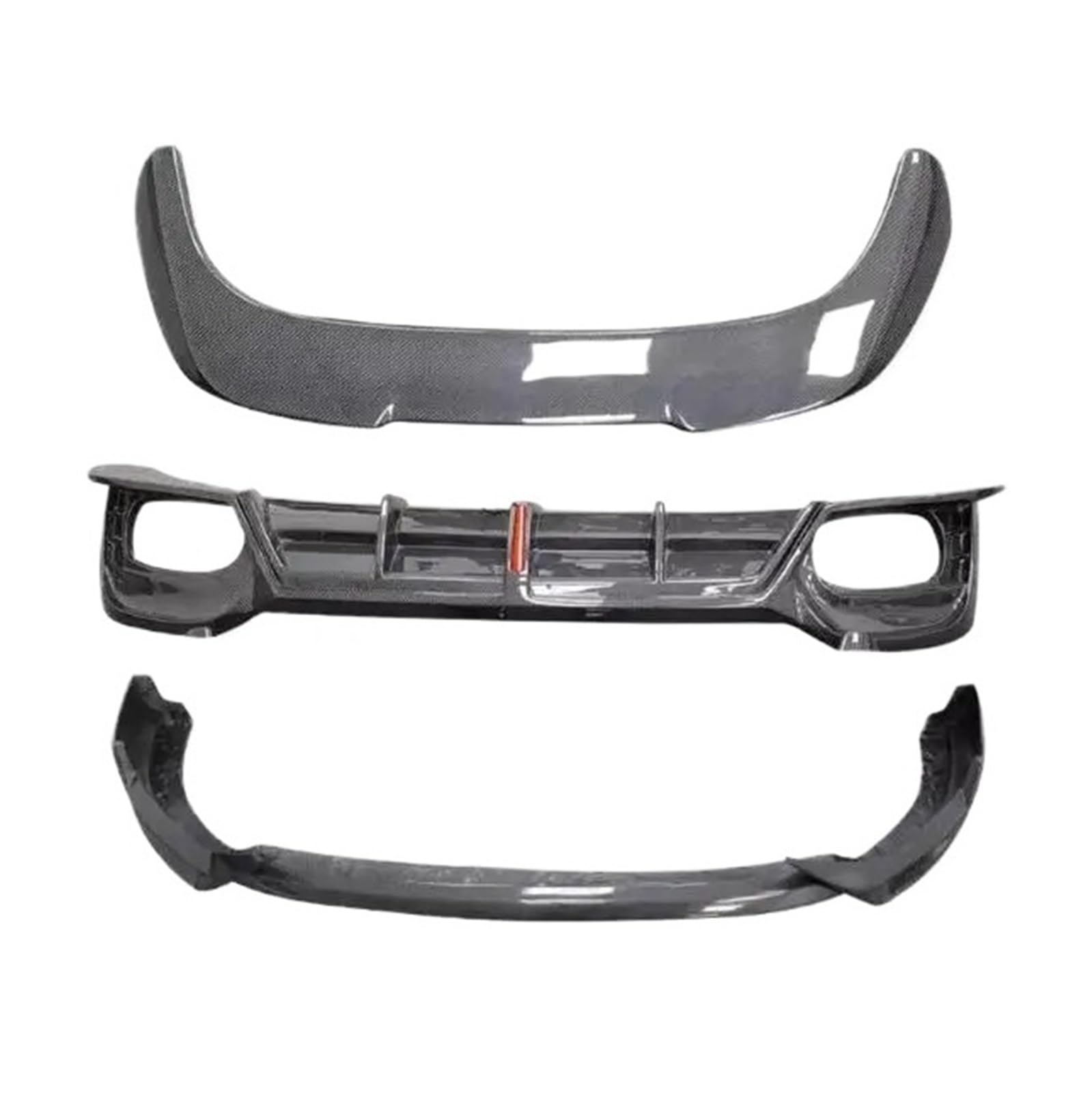 DACOLWZING Stoßstange Vorne Lippe Hinten Stamm Diffusor Dach Spoiler Kompatibel for Audi Q3 2019 2020 2021 2022 2023 2024 Real Carbon Fiber volle Körper Kit(Body Kit D) von DACOLWZING