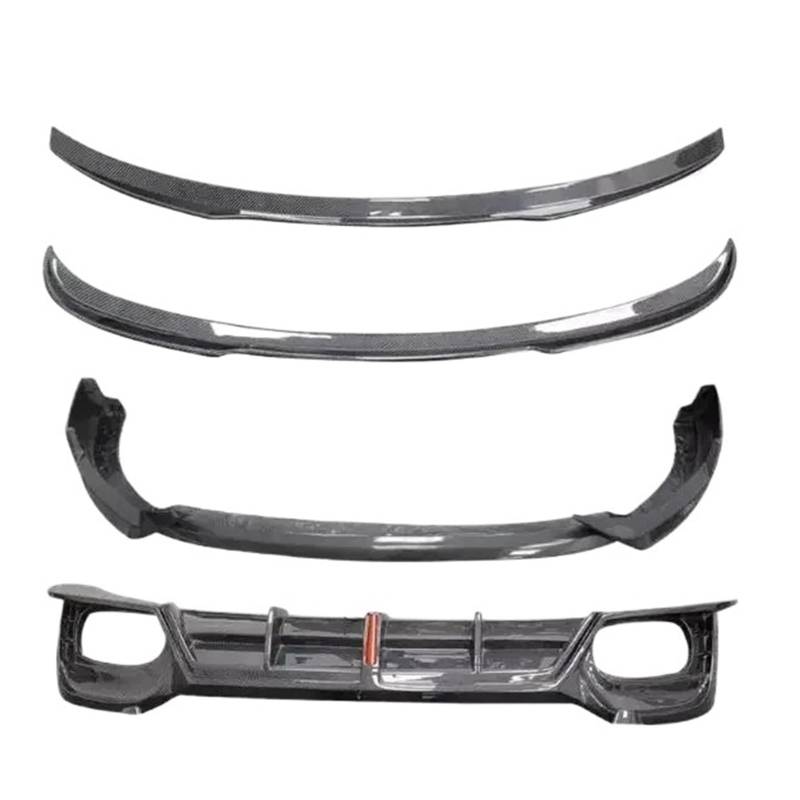 DACOLWZING Stoßstange Vorne Lippe Hinten Stamm Diffusor Dach Spoiler Kompatibel for Audi Q3 2019 2020 2021 2022 2023 2024 Real Carbon Fiber volle Körper Kit(Body Kit E) von DACOLWZING