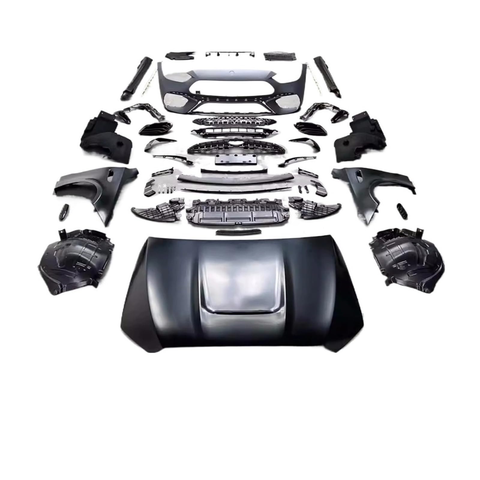 DACOLWZING Vordere und hintere Stoßstange, Kotflügel, Motorhaube, Grill, Seitenschweller, Hecklippe, Bodykit, Autozubehör, kompatibel mit Mercedes-Benz C-Klasse W206 2022–2024, modifiziert(Front surro von DACOLWZING