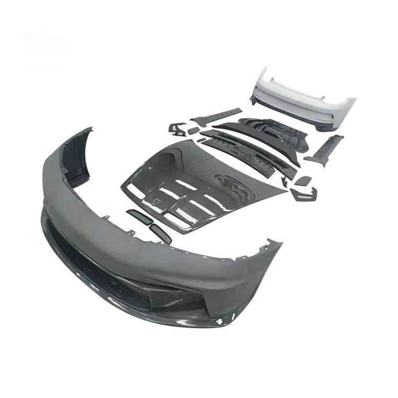 DACOLWZING Vordere und hintere Stoßstange, Seitenschweller, Spoiler, Haube, Bodykit, kompatibel mit Porsche 911 992, modifiziertes Bodykit im GT3-Stil, trockene Kohlefaser von DACOLWZING