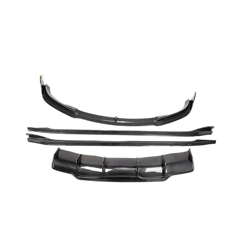 DACOLWZING Vorne Hinten Lip Diffusor Stoßstange Spoiler Seite Rock Body Kit Auto Zubehör Kompatibel for Tesla Modell 3 2019 2020 2021 2022 Echt Carbon faser(Full set) von DACOLWZING
