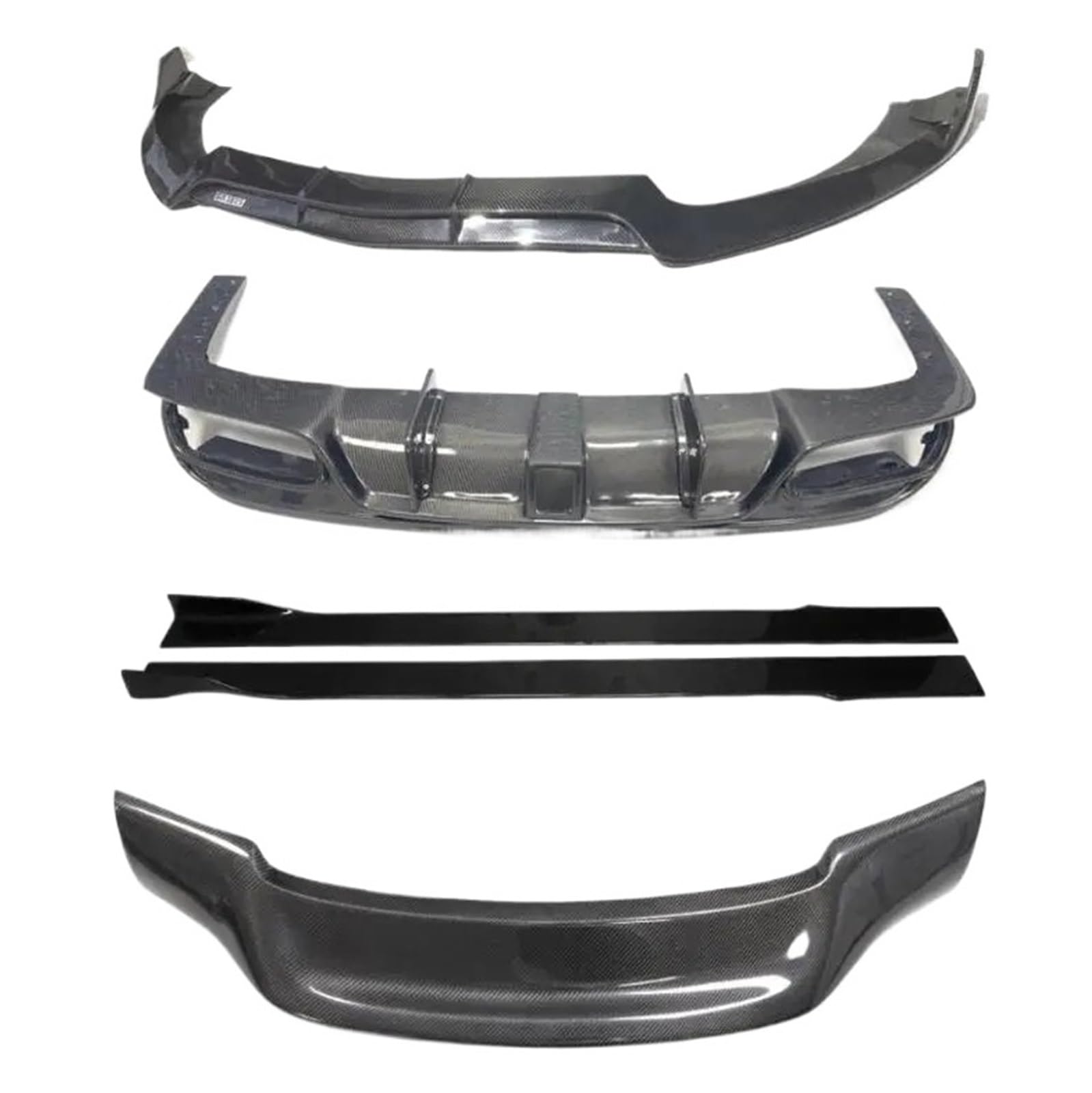 DACOLWZING Vorne Hinten Stoßstange Splitter Lip Diffusor Seite Rock Spoiler Kompatibel for Mercedes -Benz W207 E200 E260 E300 Coupe 2014-2017 carbon Faser(Body kit B) von DACOLWZING