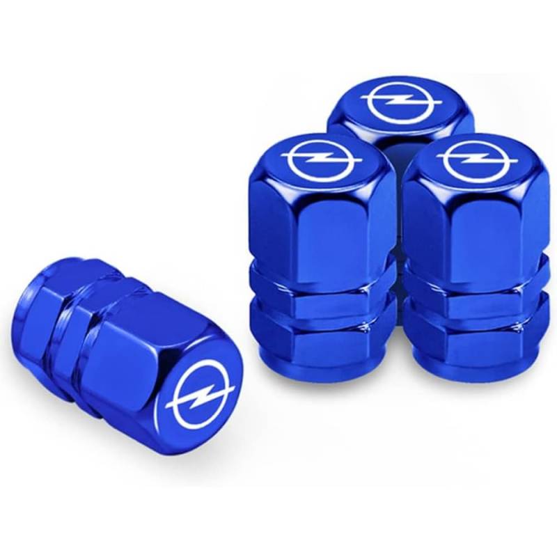 4 pcs Ventilkappen Auto für Opel Karl,Aluminium Reifenventilkappen Auto Reifenventil Kappe Staubkappen Dichtung für Stabilen Reifendruck,Blue von DADYM