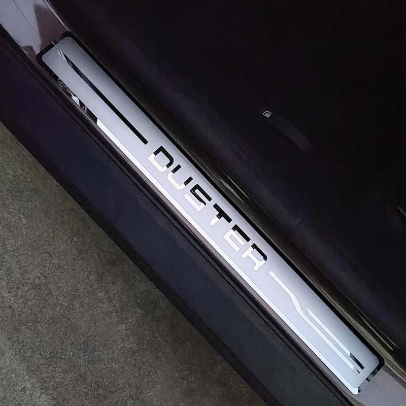 4Stück Auto Edelstahl Einstiegsleisten Schutz für Dacia Duster 2010-2023 2024 2025,Türschweller Kratzschutz Abdeckung Protector Pedal Aufkleber Auto Außentürschwellenschutz,A von DADYM