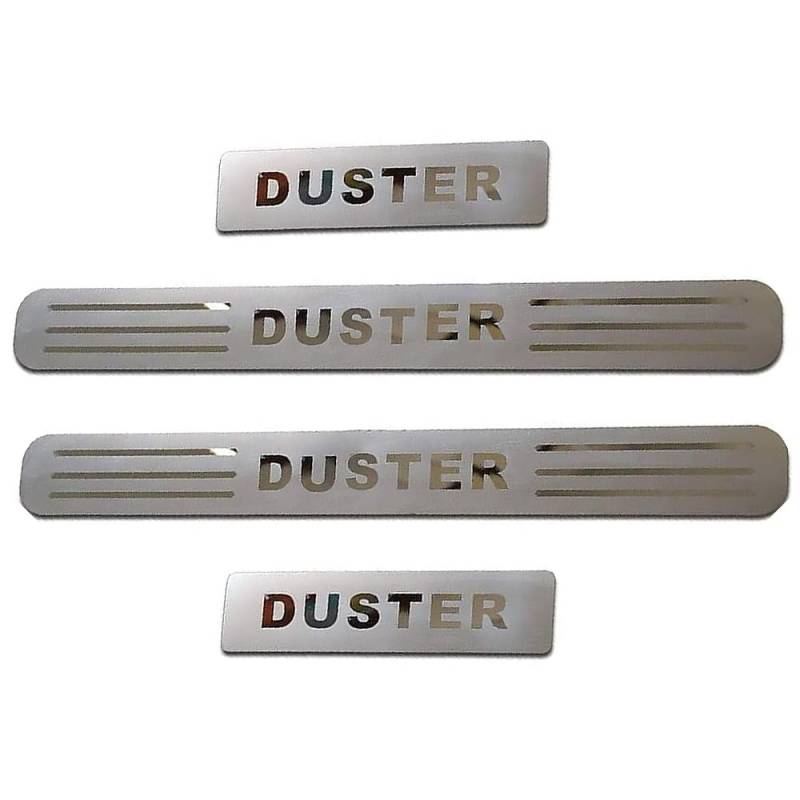 4Stück Auto Edelstahl Einstiegsleisten Schutz für Dacia Duster 2010-2023 2024 2025,Türschweller Kratzschutz Abdeckung Protector Pedal Aufkleber Auto Außentürschwellenschutz,B von DADYM