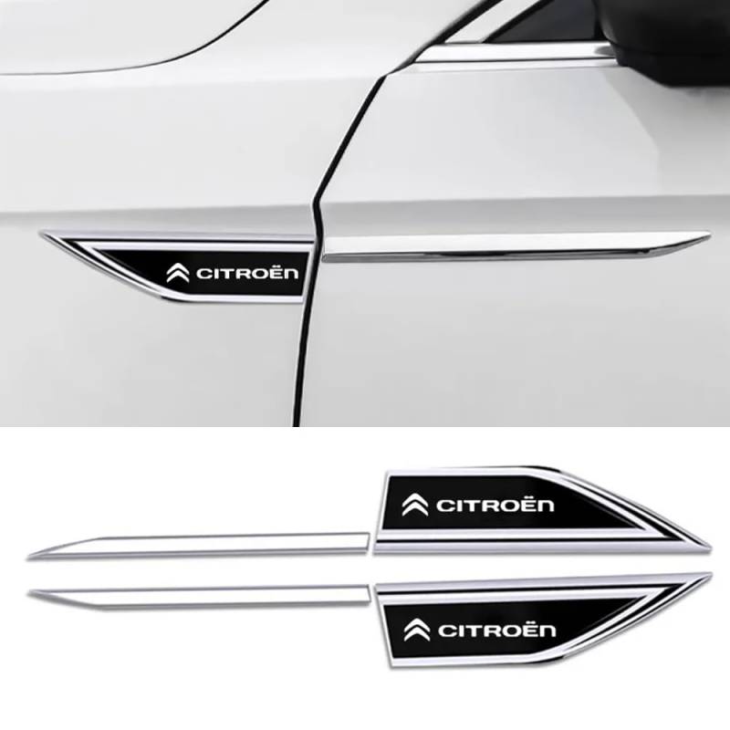 Auto Emblem Logo für Citroen C6,Emblem Logo Aufkleber für Motorhaube Vorne und Hinten und Kofferraum Logo Abzeichen 3D Aufkleber,Black von DADYM