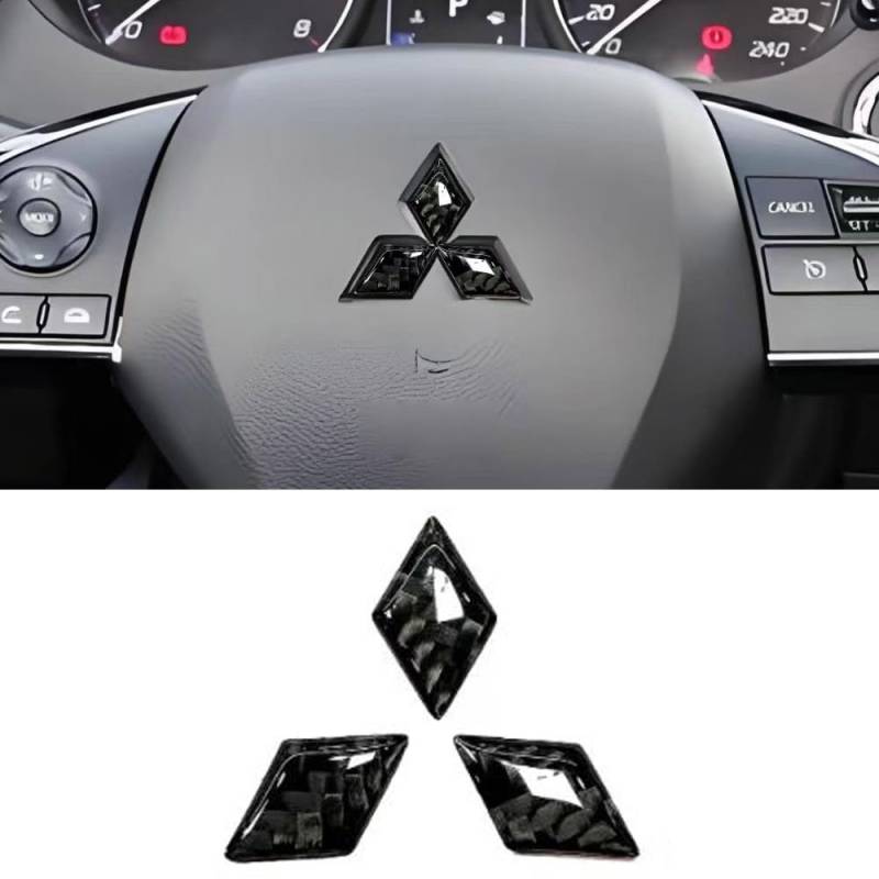 DADYM Auto Emblem Logo für Mitsubishi Space Star A00 I 2012-2019,Emblem Logo Aufkleber für Motorhaube Vorne und Hinten und Kofferraum Logo Abzeichen 3D Aufkleber,Black- von DADYM