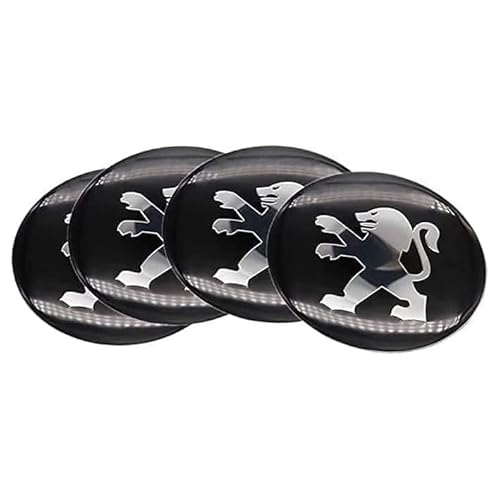 4 Stück Nabendeckel Aufkleber für Peugeot 56MM,Auto Radnabenkappen Aufkleber,Nabenkappen Abzeichen Sticker,Auto Logo Aufkleber von DADYM