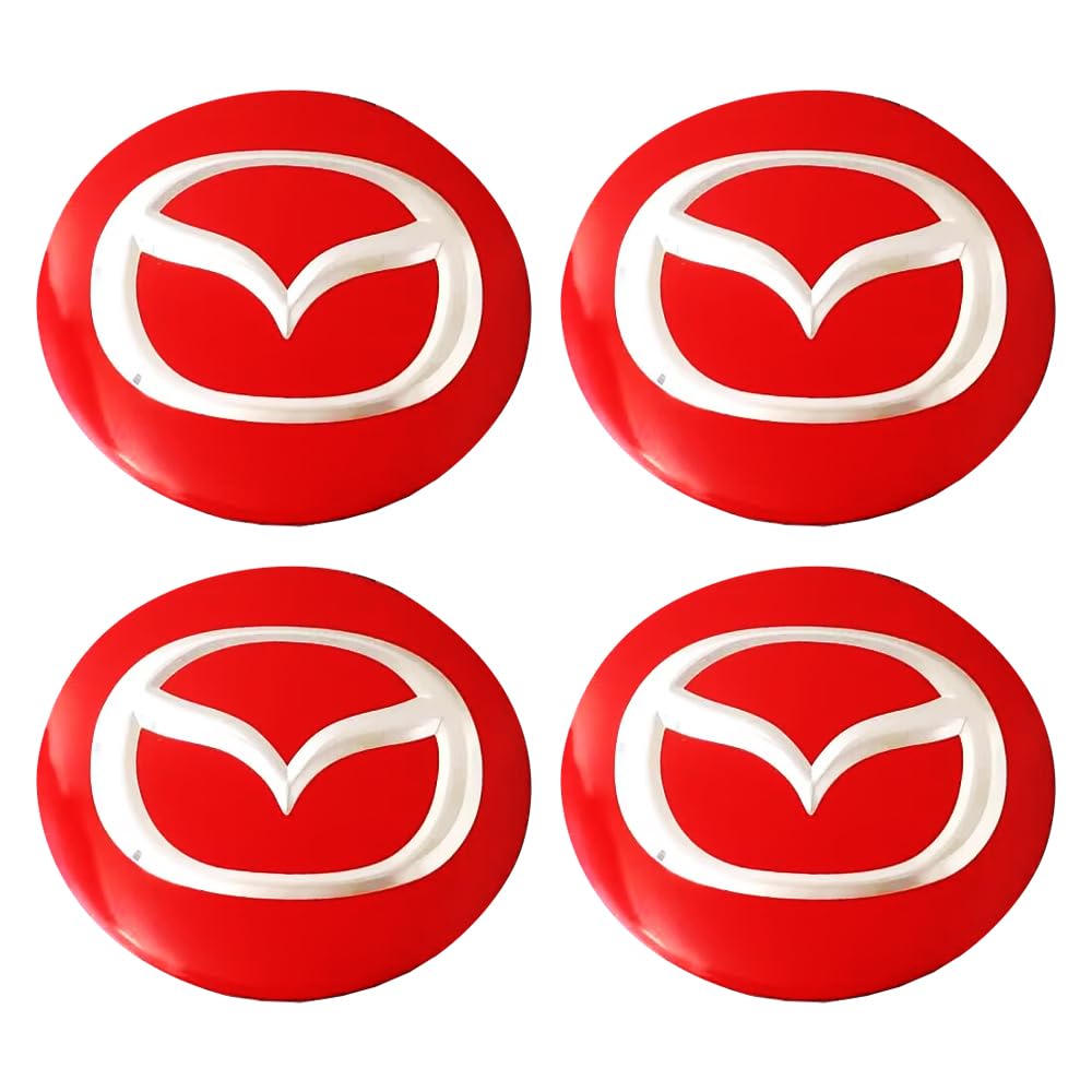 4 Stück nabendeckel 60mm für Mazda M2 M3 M5 M6 Axela Az-Offroad Biante,Radnabenkappen Logo-Aufklebern Mittelabdeckung 3D Emblem felgenaufkleber Abzeichen Aufkleber,Red 4 Stück nabendeckel 60mm für Mazda M2 M3 M5 M6 Axela Az-Offroad Biante,Radnabenkappen Logo-Aufklebern Mittelabdeckung 3D Emblem felgenaufkleber Abzeichen Aufkleber,Red von DADYM