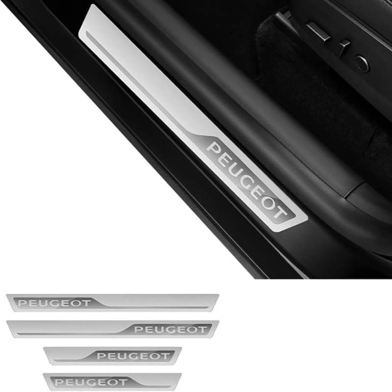 4Stück Auto Edelstahl Einstiegsleisten Schutz für Peugeot Traveller V I 2016-2025,Türschweller Kratzschutz Abdeckung Protector Pedal Aufkleber Auto Außentürschwellenschutz von DADYM