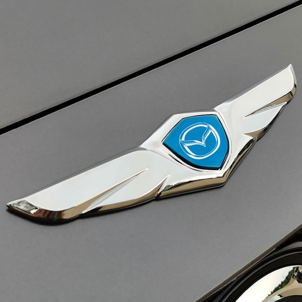 DADYM Emblem Schwarz für Mazda CX-3 CX-4 CX-5 CX-30 CX-60,Emblem Logo Aufkleber für Lenkrad Zubehör/Motorhaube Vorne und Hinten und Kofferraum Logo Key Remote Control Emblem 21cm X 5.5cm(1Psc),B von DADYM