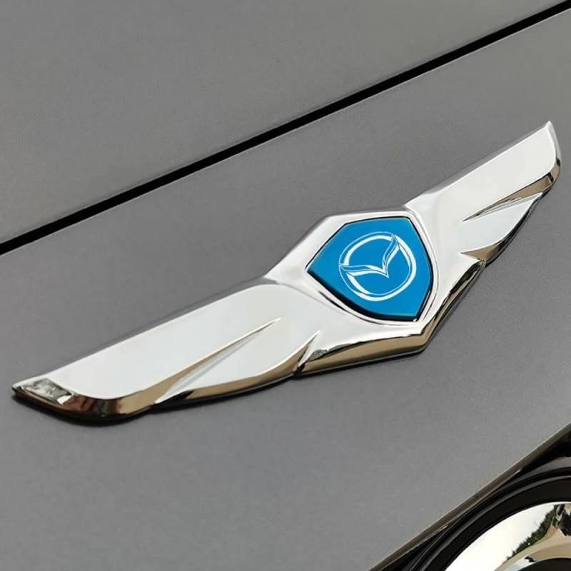 DADYM Emblem Schwarz für Mazda CX-3 CX-4 CX-5 CX-30 CX-60,Emblem Logo Aufkleber für Lenkrad Zubehör/Motorhaube Vorne und Hinten und Kofferraum Logo Key Remote Control Emblem 21cm X 5.5cm(1Psc),B von DADYM
