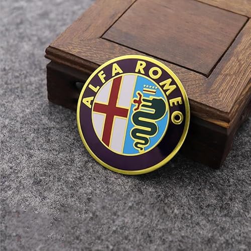 Emblem Schwarz für Alfa Romeo Giulietta Mito 147 159 156 4C Brera,40mm Emblem Logo Aufkleber für Lenkrad Zubehör/Motorhaube Vorne und Hinten und Kofferraum Logo Key Remote Control Emblem von DADYM