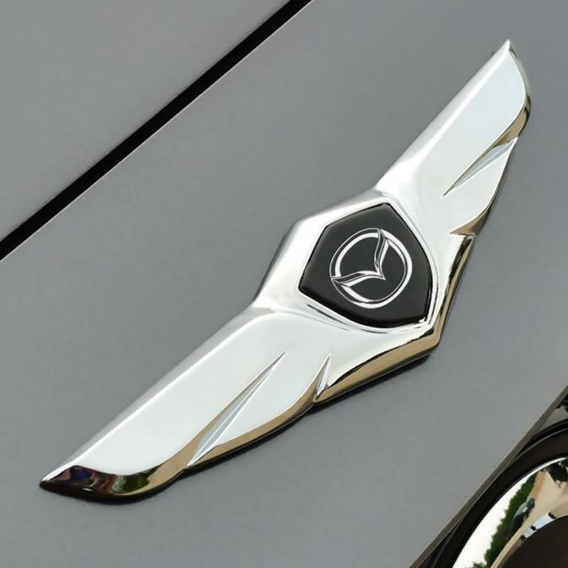 DADYM Emblem Schwarz für Mazda CX-3 CX-4 CX-5 CX-30 CX-60,Emblem Logo Aufkleber für Lenkrad Zubehör/Motorhaube Vorne und Hinten und Kofferraum Logo Key Remote Control Emblem 21cm X 5.5cm(1Psc),E von DADYM