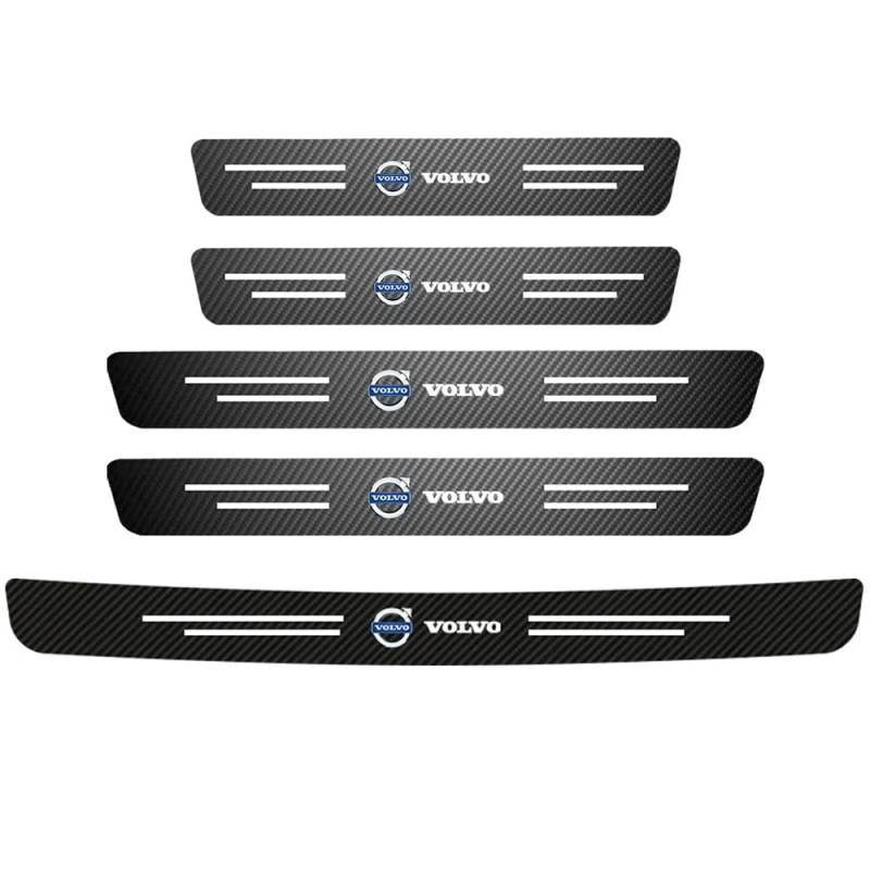 Lackschutz Set 5 Stück für Volvo XC 60 (1. Gen. Bj 2008-2017),Auto Einstiegsleisten Schutz Ladekantenschutz Türschweller Schutzleiste Lackschutzfolie Folierset,Black von DADYM