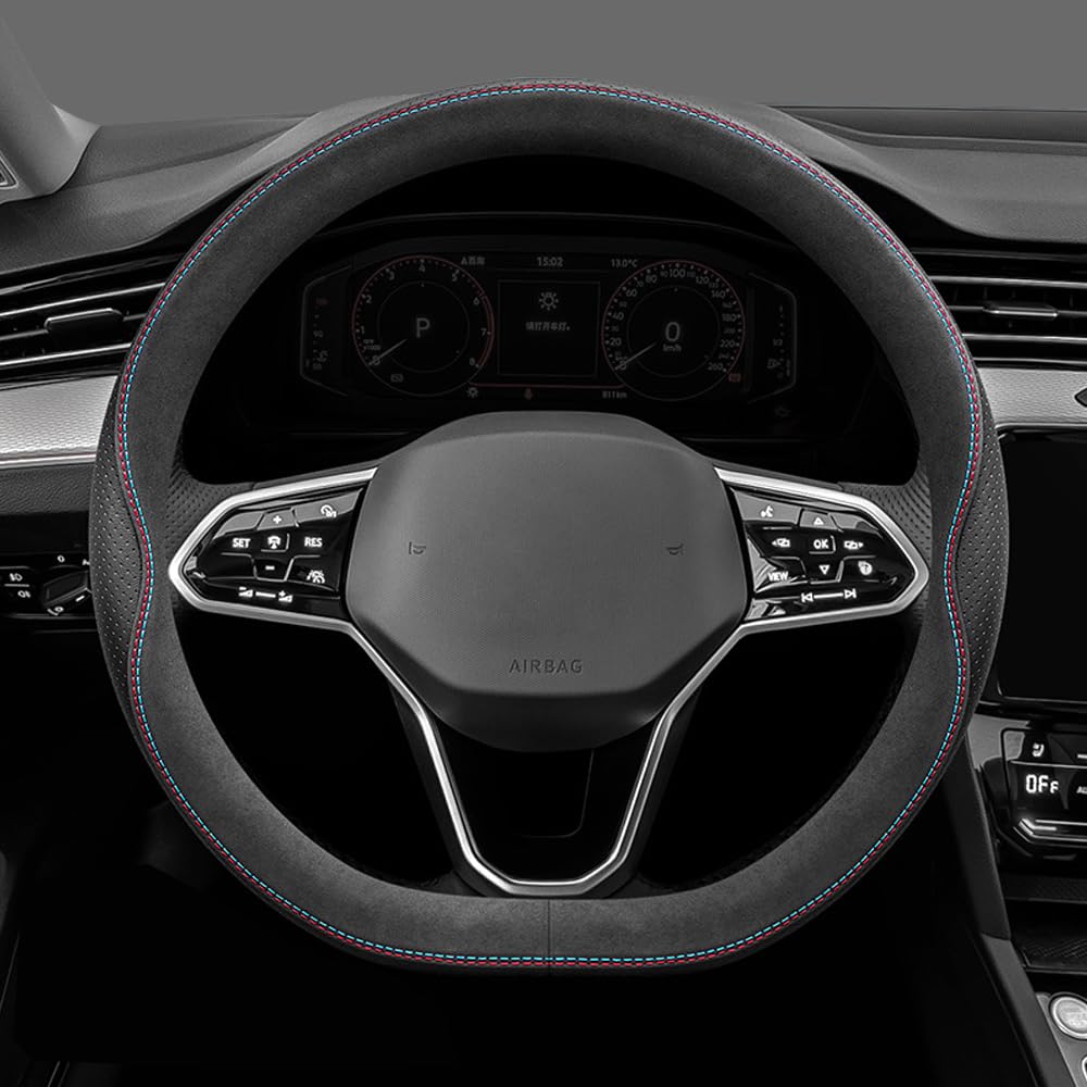 Lenkradbezug Auto für Opel Vivaro C I 2019-2024,Mikrofaser Leder Lenkradhülle 37-38cm Lenkradhülle für Sommer & Winter Anti Rutsch Lenkradabdeckung Lenkradschoner,A-D Type Lenkradbezug Auto für Opel Vivaro C I 2019-2024,Mikrofaser Leder Lenkradhülle 37-38cm Lenkradhülle für Sommer & Winter Anti Rutsch Lenkradabdeckung Lenkradschoner,A-D Type von DADYM