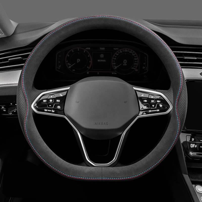 Lenkradbezug Auto für Opel Vivaro C I 2019-2024,Mikrofaser Leder Lenkradhülle 37-38cm Lenkradhülle für Sommer & Winter Anti Rutsch Lenkradabdeckung Lenkradschoner,A-D Type von DADYM