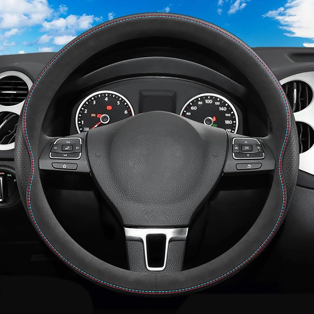 Lenkradbezug Auto für Seat Ibiza 5-türer XCELLENCE ab Bj.2018,Mikrofaser Leder Lenkradhülle 37-38cm Lenkradhülle für Sommer & Winter Anti Rutsch Lenkradabdeckung Lenkradschoner,A-Round Lenkradbezug Auto für Seat Ibiza 5-türer XCELLENCE ab Bj.2018,Mikrofaser Leder Lenkradhülle 37-38cm Lenkradhülle für Sommer & Winter Anti Rutsch Lenkradabdeckung Lenkradschoner,A-Round von DADYM