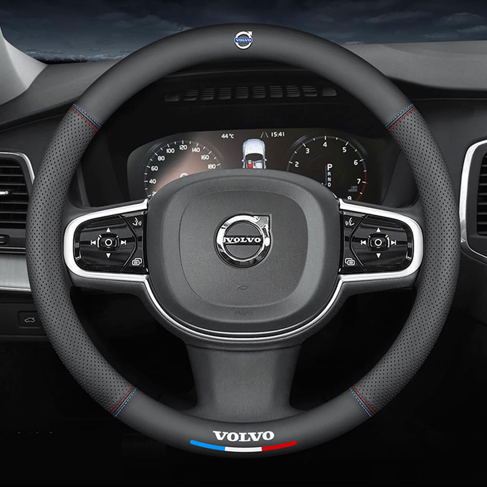 Lenkradbezug Auto für Volvo XC 60 (1. Gen. Bj 2008-2017),Mikrofaser Leder Lenkradhülle 38cm Lenkradhülle für Sommer & Winter Anti Rutsch Lenkradabdeckung Lenkradschoner,B von DADYM