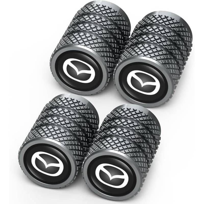 Ventilkappen Auto für Mazda 3 III Hatchback(BM),Aluminium Reifenventilkappen-4 Set Auto Reifenventil Kappe Staubkappen Dichtung für Stabilen Reifendruck von DADYM