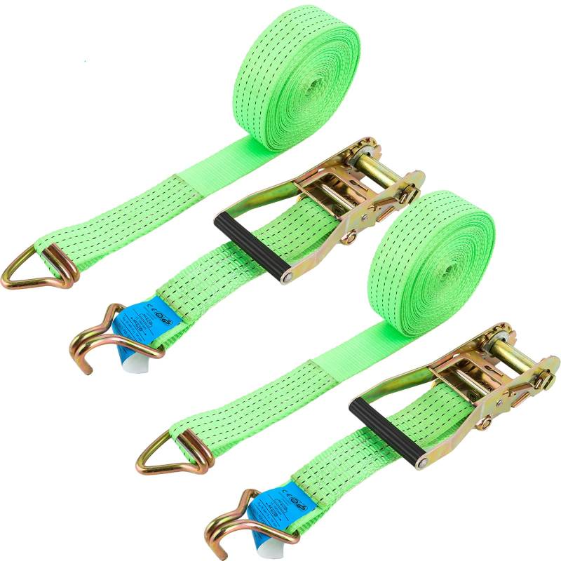 DAJAVE 2 Stück 10m Spanngurte mit Ratsche und Haken 3T Spanngurte mit Haken, Zurrgurte mit Ratsche - Ratschen Set - Ratschengurte 10m von DAJAVE