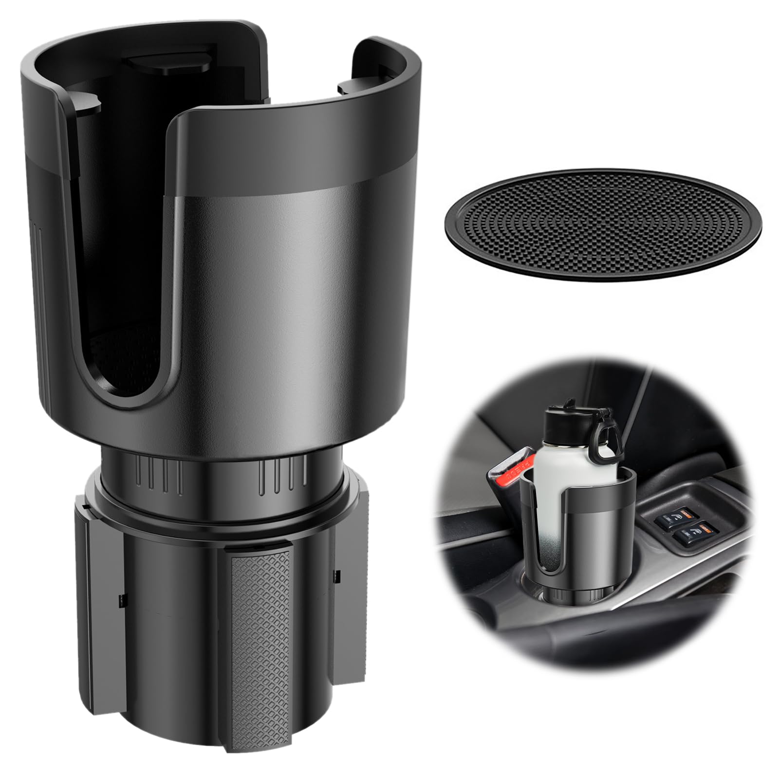 Auto Getränkehalter, Auto Getränkehalterungmit Verstellbarer Boden & Oberer Getränkehalter, Universeller Cup Holder Verstellbarer Becherhalter Flaschenhalter Auto Wasserflaschenhalter (Runder) von DAKLUNAR