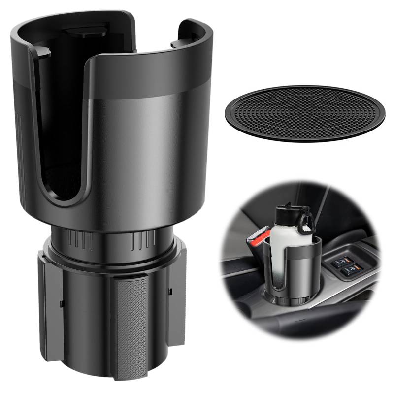 Auto Getränkehalter, Auto Getränkehalterungmit Verstellbarer Boden & Oberer Getränkehalter, Universeller Cup Holder Verstellbarer Becherhalter Flaschenhalter Auto Wasserflaschenhalter (Runder) von DAKLUNAR