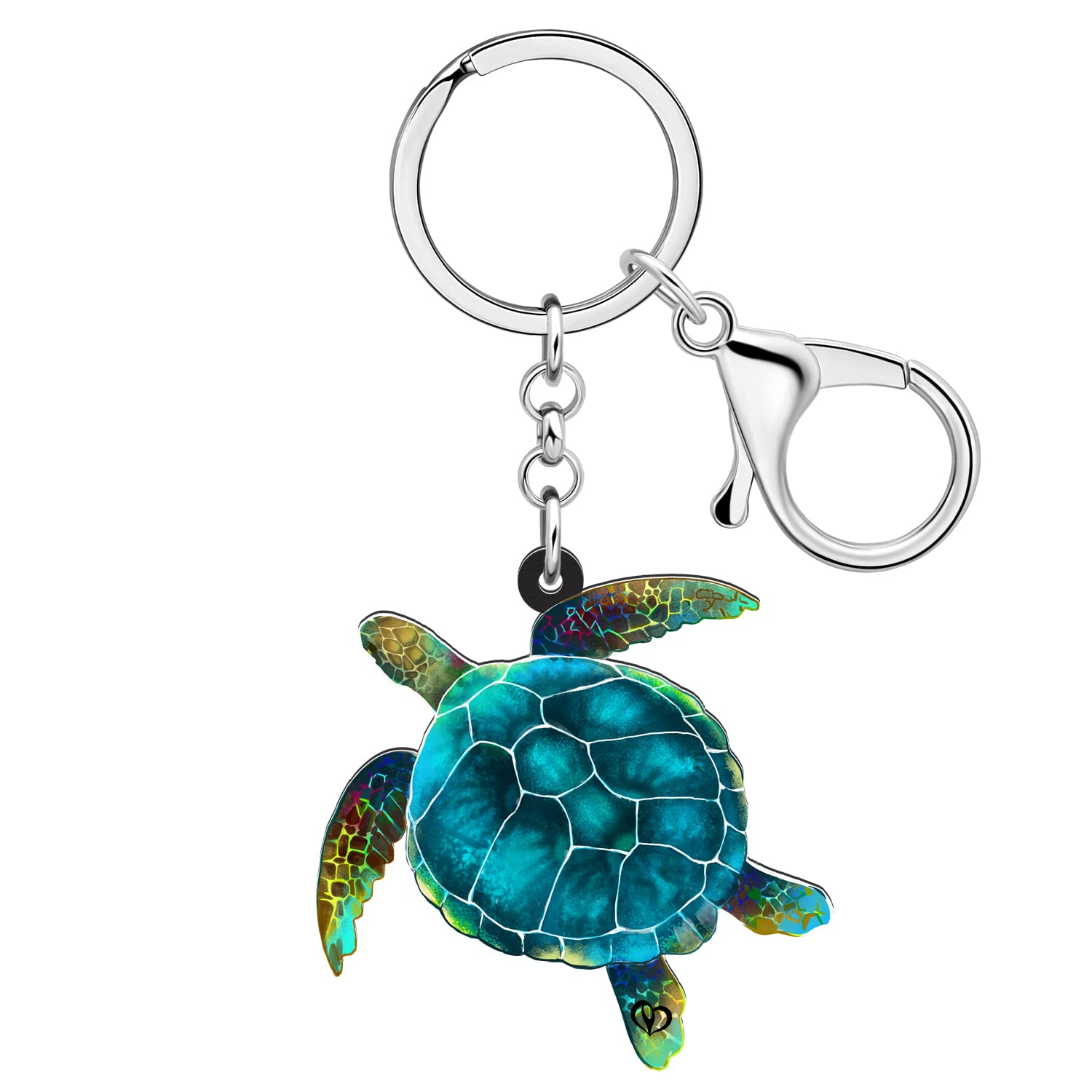 DALANE Acryl Meer Schildkröte Schlüsselanhänger Ozean Taschen Schlüsselring Schmuck Geschenke für Damen Mädchen Geldbörse Dekor (Grün) von DALANE