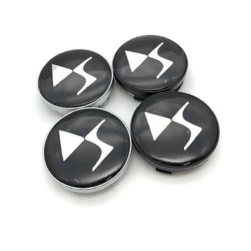 4 Stück Nabendeckel für DS 3 Crossback DS7 DS4 DS3 DS Spirit 60mm, Felgendeckel Radkappen Wasserdicht Staubdicht Radzierblende Radnaben Abzeichenaufkleber,Bla-ck Base von DALINGFA