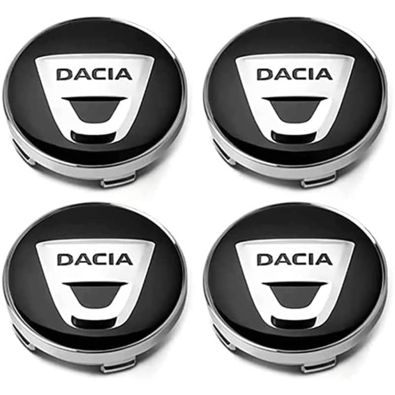 4 Stück Nabendeckel für Dacia Duster 2018-2023, Felgendeckel Radkappen Wasserdicht Staubdicht Radzierblende Radnaben Abzeichenaufkleber,60mm-Bla-ck von DALINGFA