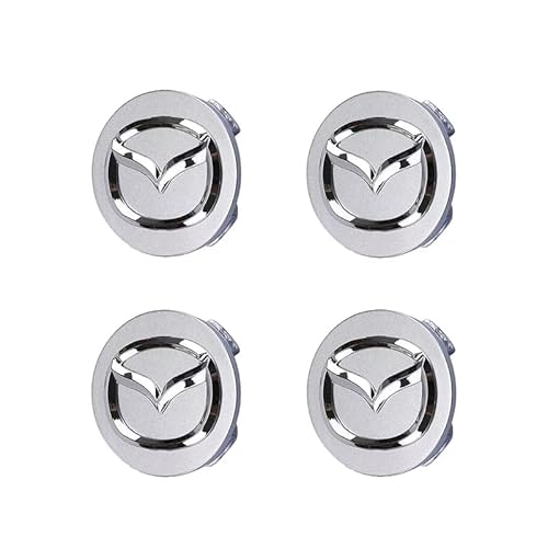 4 Stück Nabendeckel für Mazda 3 Cx5 6 2 Cx3 323 Speed Axela MS CX30 bk 6 56mm, Felgendeckel Radkappen Wasserdicht Staubdicht Radzierblende Radnaben Abzeichenaufkleber,Silver von DALINGFA