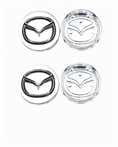 4 Stück Nabendeckel für Mazda CX5 2017-2024 2021 2020 2019 2018 2022 2023 60mm, Felgendeckel Radkappen Wasserdicht Staubdicht Radzierblende Radnaben Abzeichenaufkleber,A von DALINGFA