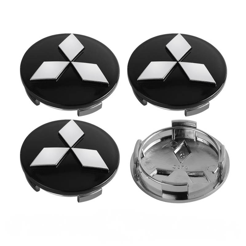 4 Stück Nabendeckel für Mitsubishi Competition Pajero V73 l200 Colt Evolution Mirage 60mm, Felgendeckel Radkappen Wasserdicht Staubdicht Radzierblende Radnaben Abzeichenaufkleber,A von DALINGFA