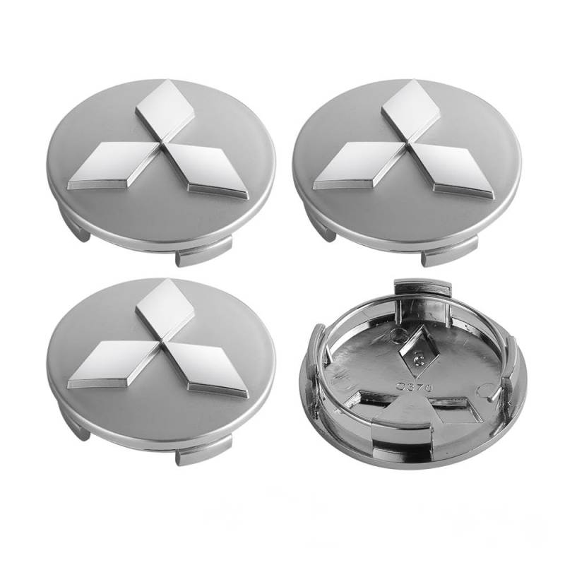 4 Stück Nabendeckel für Mitsubishi Triton Delica Eclipse 60mm, Felgendeckel Radkappen Wasserdicht Staubdicht Radzierblende Radnaben Abzeichenaufkleber,B von DALINGFA