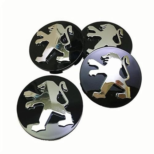 4 Stück Nabendeckel für Peugeot GT 108 301 T9 406 508 RCZ 607 60mm, Felgendeckel Radkappen Wasserdicht Staubdicht Radzierblende Radnaben Abzeichenaufkleber,B von DALINGFA