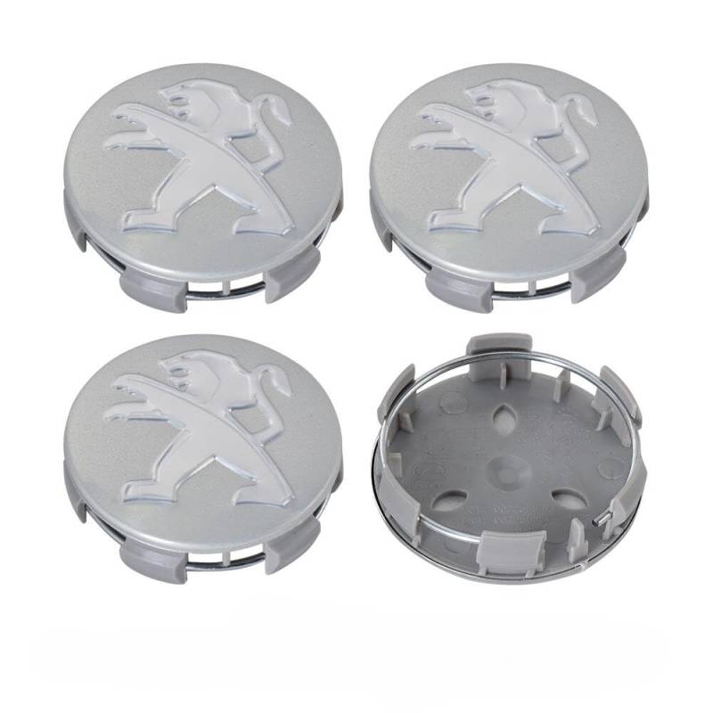 4 Stück Nabendeckel für Peugeot GT 108 301 T9 406 508 RCZ 607 60mm, Felgendeckel Radkappen Wasserdicht Staubdicht Radzierblende Radnaben Abzeichenaufkleber,C von DALINGFA