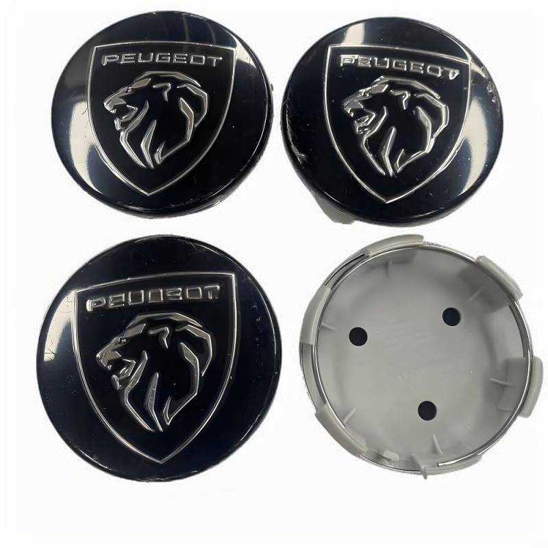4 Stück Nabendeckel für Peugeot GT 108 301 T9 406 508 RCZ 607 60mm, Felgendeckel Radkappen Wasserdicht Staubdicht Radzierblende Radnaben Abzeichenaufkleber,F von DALINGFA