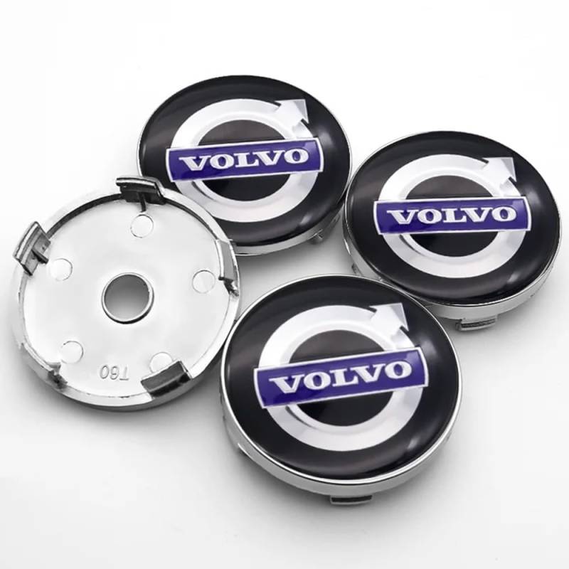 4 Stück Nabendeckel für Volvo XC 60 (1. Gen. Bj 2008-2017) 60mm, Felgendeckel Radkappen Wasserdicht Staubdicht Radzierblende Radnaben Abzeichenaufkleber von DALINGFA