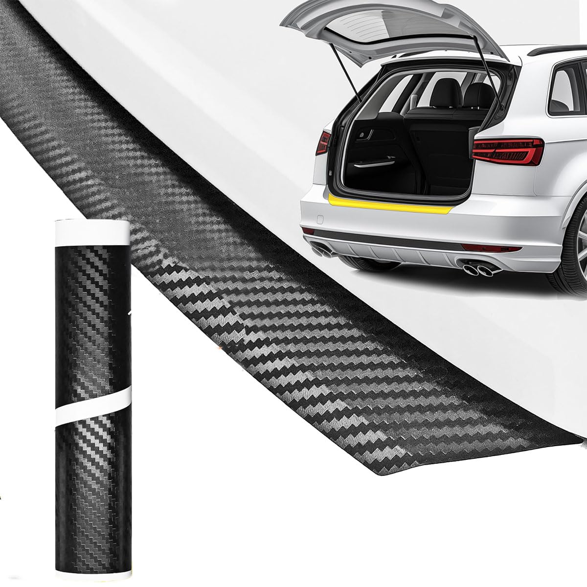 Ladekantenschutz für Chery Jaecoo J7 2023 2024 2025, Kohlefaser Heckstoßstangen-Protektor Anti-Scratch Auto Carbon Fiber Stoßstange Hinten Schutz,90CM Ladekantenschutz für Chery Jaecoo J7 2023 2024 2025, Kohlefaser Heckstoßstangen-Protektor Anti-Scratch Auto Carbon Fiber Stoßstange Hinten Schutz,90CM von DALUJIE