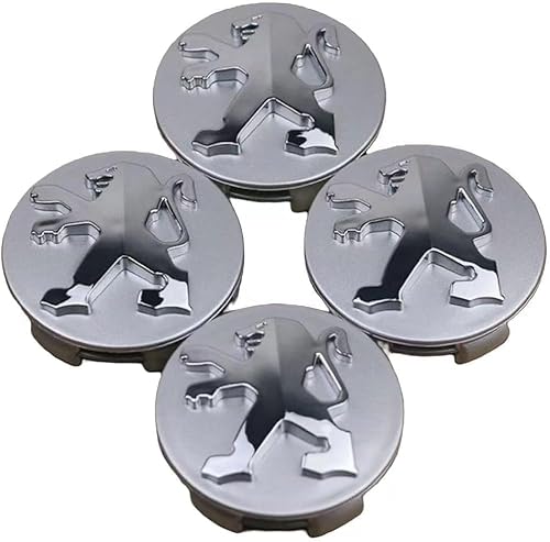 4 Stück Nabendeckel für Peugeot 206 207 307 301 308 60mm, Radnabenkappen aus Hochwertiges ABS,Wasserdicht Staubdicht Nabendeckel von DAMALILI