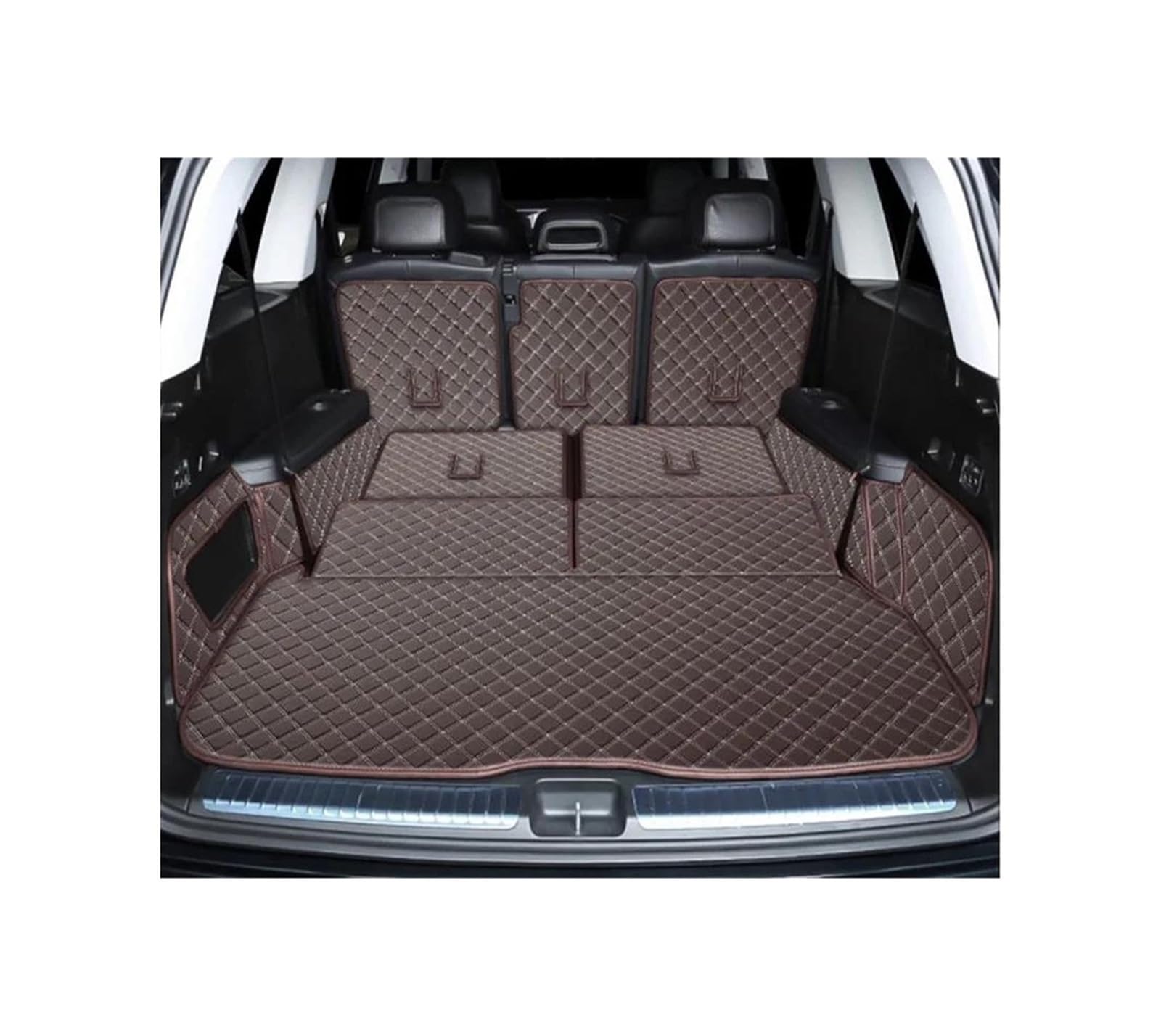 Für Mercedes Für Benz GLS 400d 2020 2021 2022 2023 2024 X167 6/7 Sitze Custom Car Stamm Matten Auto Boot Teppiche Cargo-Liner Autozubehör (Color : Coffee, Größe : 7 Seats) von DAMGA