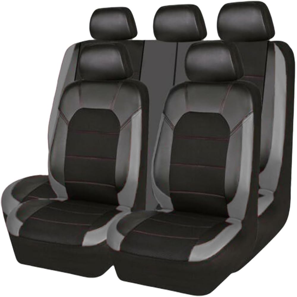 DANETI Sitzbezügesets, für Hyundai Tucson 2015-2019 Leder Auto Sitzbezüge Set Kompatibel Wasserdicht Bequem Autositzbezüge Innenraum Zubehör,Grey von DANETI
