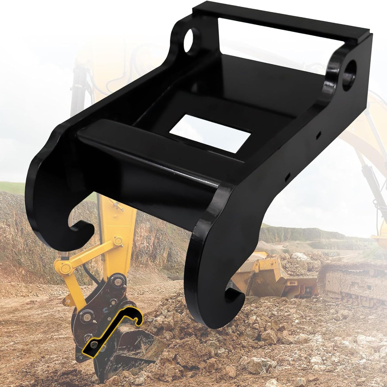 DANWIWEE X-Change-Kupplungshalterung, Minibagger-Anbaugerät, Schnellwechselvorrichtung für Minibagger, Schwarz beschichtete Stahlaufnahme kompatibel mit Bobcat E-Serie Kleiner Bagger DANWIWEE X-Change-Kupplungshalterung, Minibagger-Anbaugerät, Schnellwechselvorrichtung für Minibagger, Schwarz beschichtete Stahlaufnahme kompatibel mit Bobcat E-Serie Kleiner Bagger von DANWIWEE