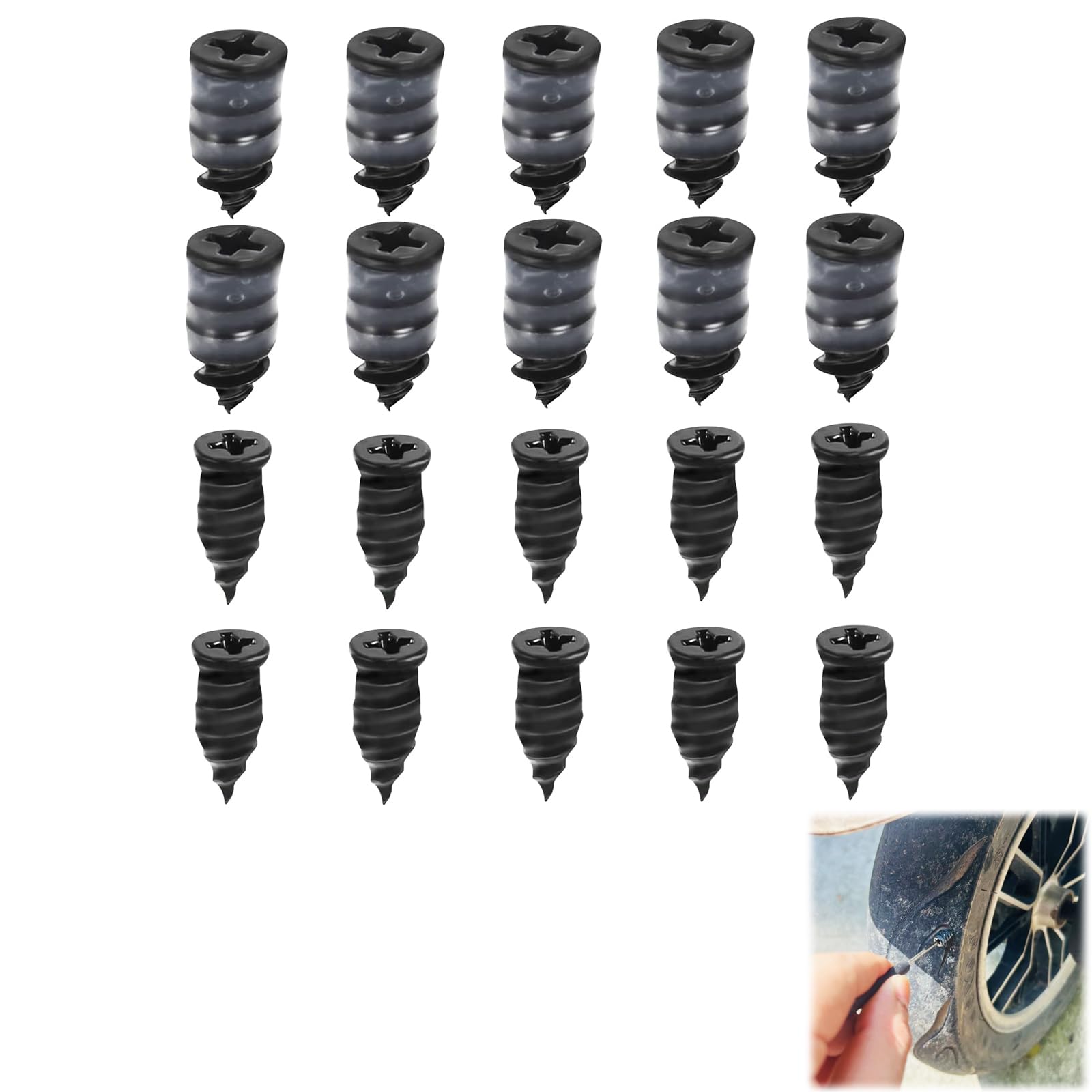 DAODAO Reifen Reparatur Set, Reifen Reparaturset Kfz, Reifen Reparatur, Vakuum Reifen Reparatur-Nagel, Reifenreparaturset Motorrad, Auto Reifen Reparatur Kit, Für Auto Motorrad Fahrrad, 20 Stück DAODAO Reifen Reparatur Set, Reifen Reparaturset Kfz, Reifen Reparatur, Vakuum Reifen Reparatur-Nagel, Reifenreparaturset Motorrad, Auto Reifen Reparatur Kit, Für Auto Motorrad Fahrrad, 20 Stück von DAODAO