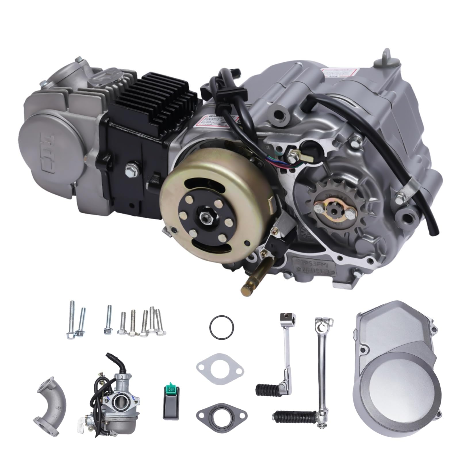 DAOHHFO 125CC 4 Takt Motor Einzelzylinder 125CCM Engine Motor Single Cylinder Motorrad Zubehör für Dirt Bike Motorcycle CRF50 XR50 CRF70 XR70 Z50(CDI Zündanlage) von DAOHHFO